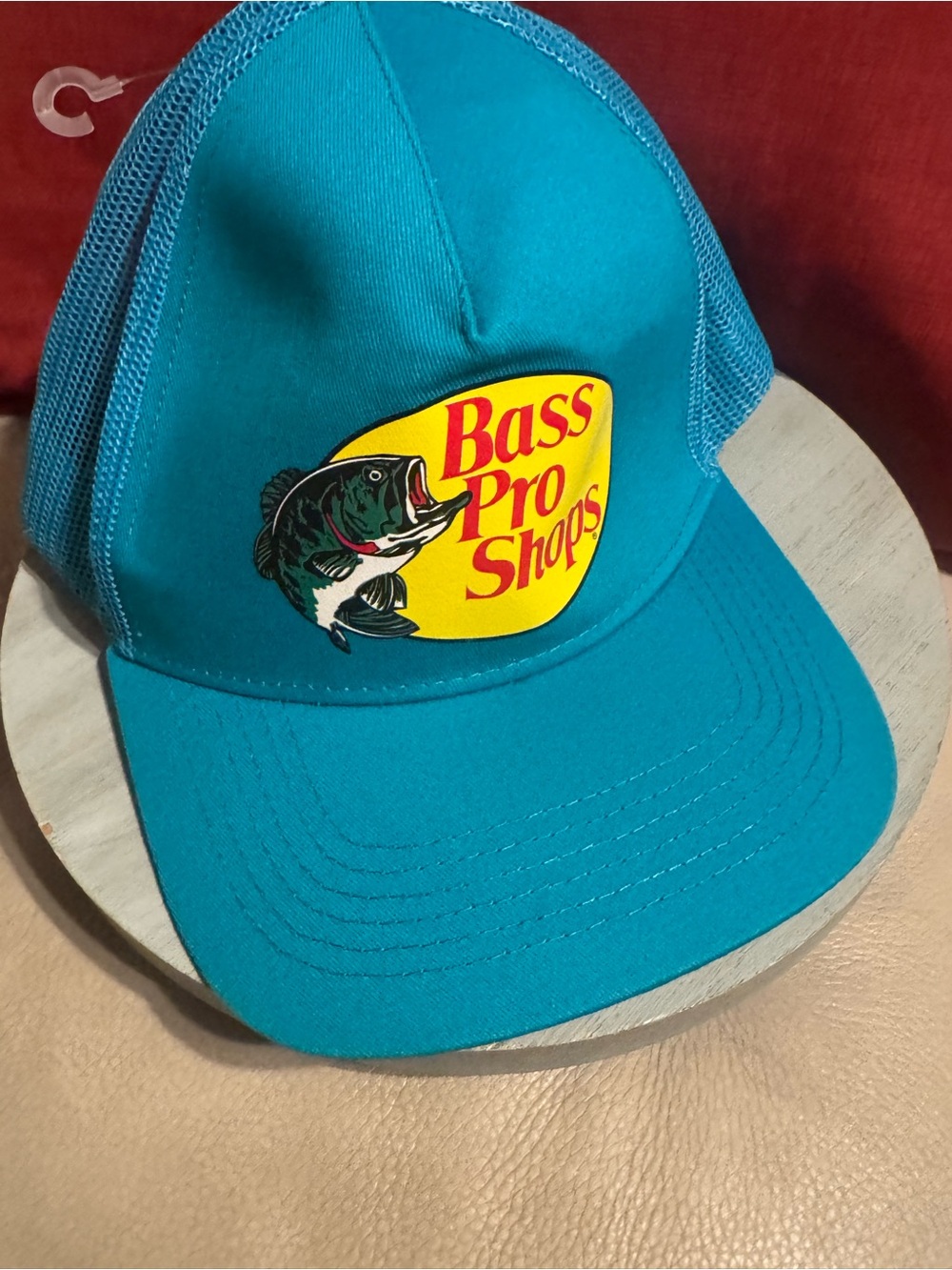 Bass Pro Shops Bright Teal Mesh Back Hat with Fish Patch